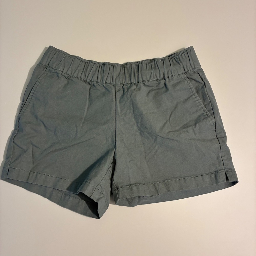 Free Fly Womens XS Bamboo Canvas Shorts Blue Green Elastic Waist Hiking Casual